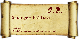 Ottinger Melitta névjegykártya